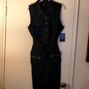 Sleeveless Shirt Dress